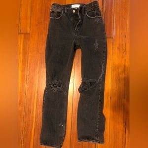 A&F 90’s high rise destroyed black jeans. Size 25/0 Curve Love